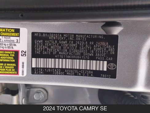 Used 2024 Toyota Camry SE FWD image 24