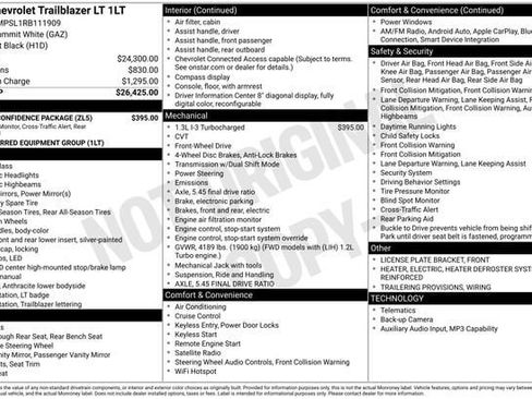 Used 2024 Chevrolet TrailBlazer LT w/ Driver Confidence Package FWD image 11