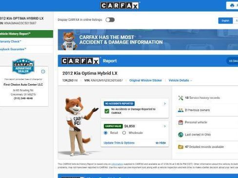 Used 2012 Kia Optima Hybrid w/ Hybrid Convenience Pkg image 2