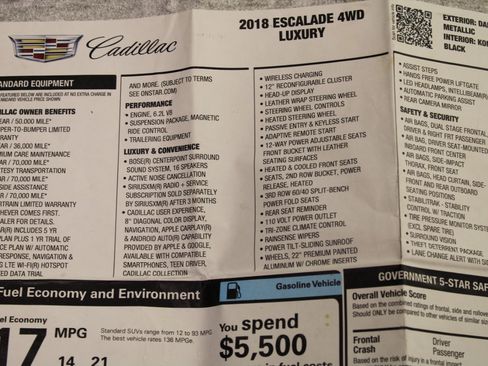 Used 2018 Cadillac Escalade Luxury image 94