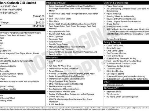 Used 2016 Subaru Outback 2.5i Limited image 2