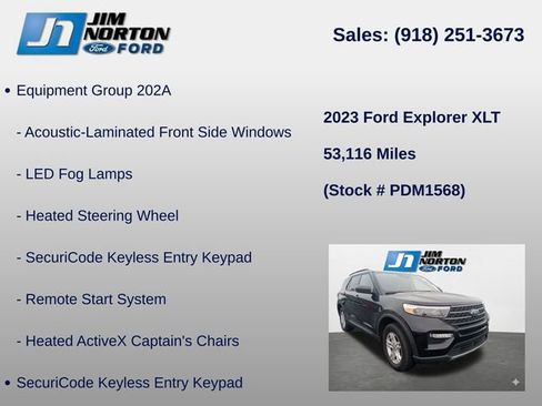 Used 2023 Ford Explorer XLT w/ Equipment Group 202A image 8