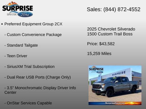Used 2025 Chevrolet Silverado 1500 Custom Trail Boss AWD/4WD image 18
