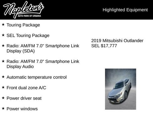 Used 2019 Mitsubishi Outlander SEL AWD/4WD image 2
