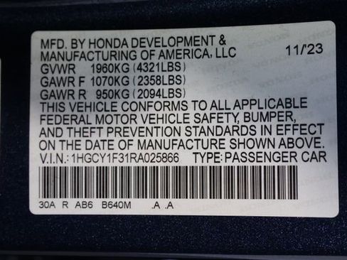 Certified 2024 Honda Accord EX image 30
