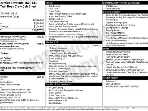 Used 2022 Chevrolet Silverado 1500 Custom Trail Boss w/ Safety Confidence Package AWD/4WD image 9
