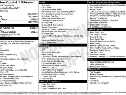 Used 2016 Subaru Crosstrek 2.0i Premium w/ Moonroof Package image 2
