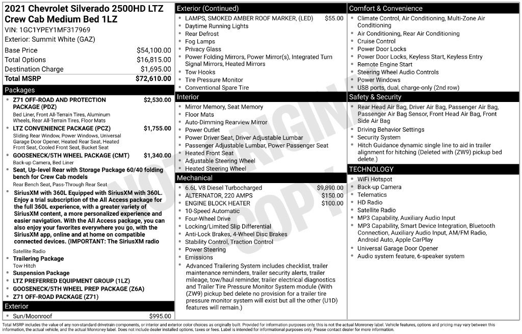 Used 2021 Chevrolet Silverado 2500 LTZ AWD/4WD image 6