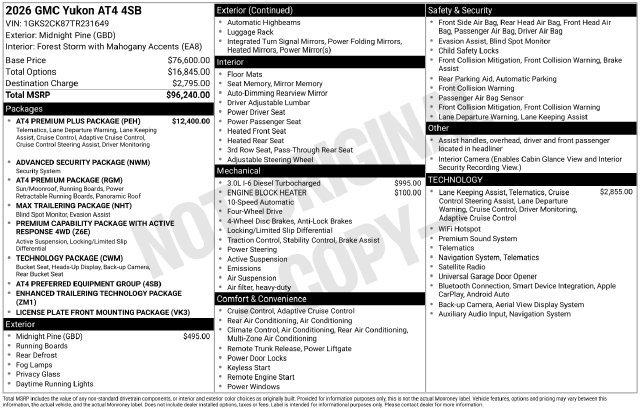 Used 2026 GMC Yukon AT4 w/ AT4 Premium Plus Package AWD/4WD image 45