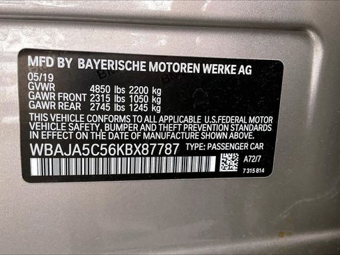 Used 2019 BMW 530i w/ Convenience Package image 32