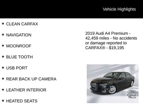 Used 2019 Audi A4 2.0T Premium w/ Convenience Package image 8