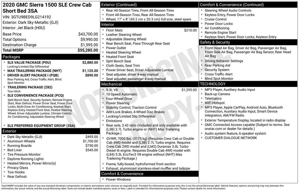Used 2020 GMC Sierra 1500 SLE w/ SLE Value Package AWD/4WD image 9