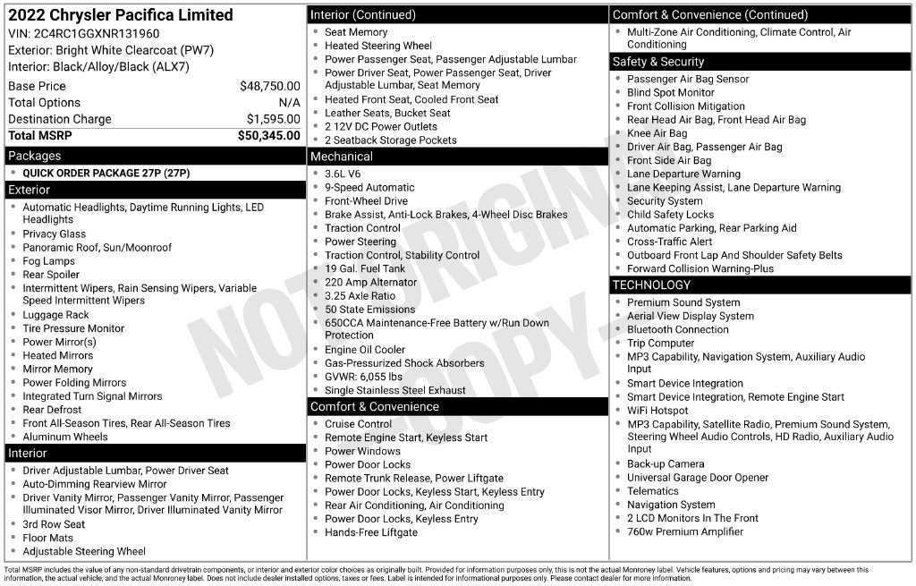 Used 2022 Chrysler Pacifica Limited FWD image 31