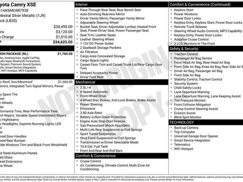 Used 2021 Toyota Camry XSE w/ Navigation Package FWD image 36
