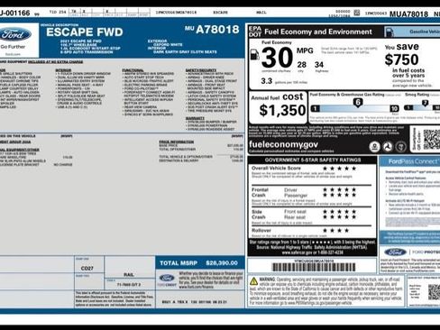 Used 2021 Ford Escape SE FWD image 31