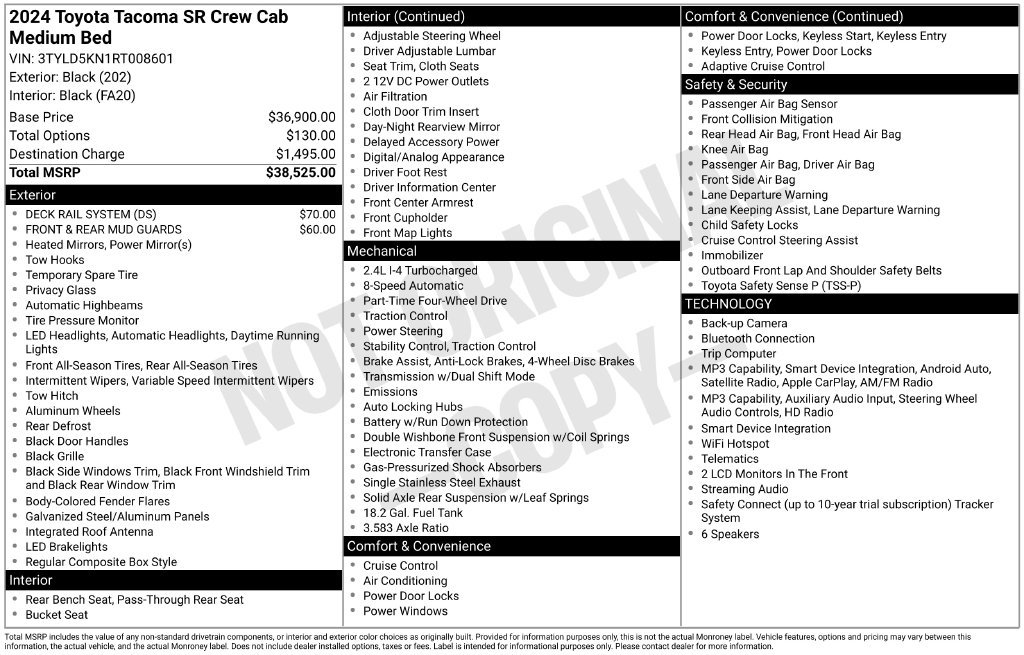 Certified 2024 Toyota Tacoma SR AWD/4WD image 5