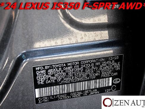 Used 2024 Lexus IS 350 F Sport w/ Navigation Package AWD/4WD image 53
