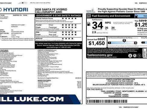 Used 2026 Hyundai Santa Fe Calligraphy AWD/4WD image 1