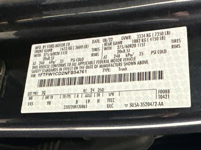 Used 2022 Ford F150 Platinum w/ Equipment Group 701A High RWD image 28