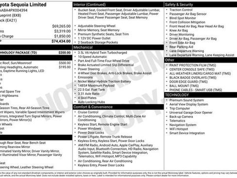Used 2023 Toyota Sequoia Limited w/ Tow Technology Package AWD/4WD image 33