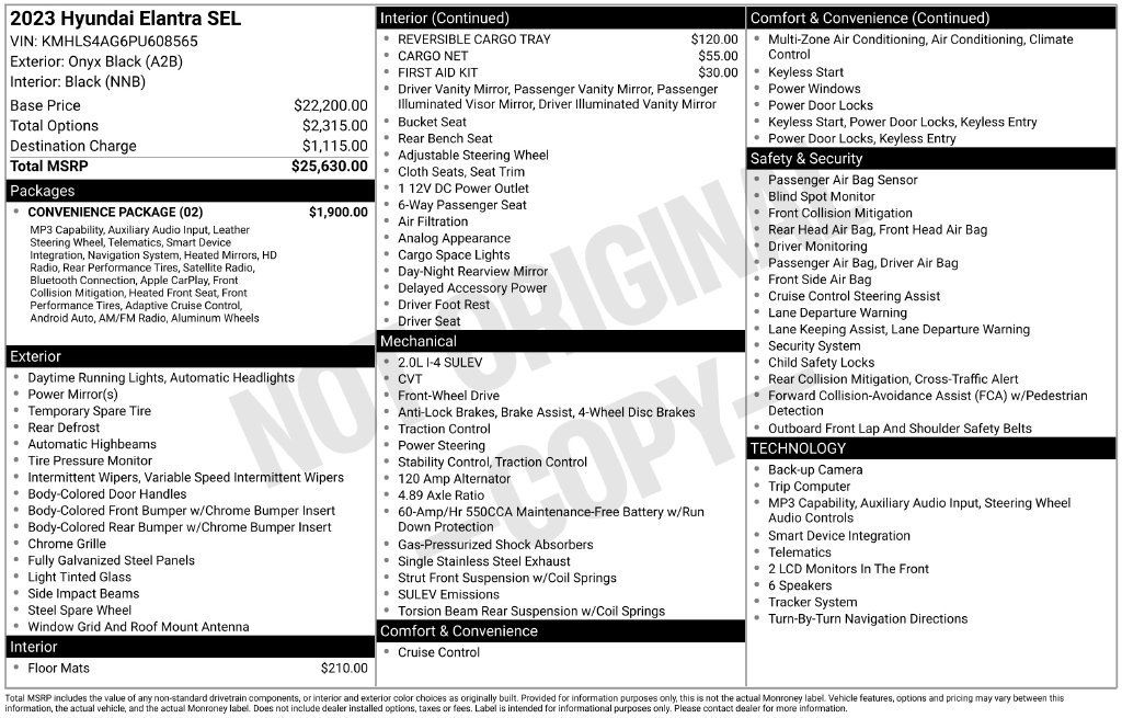 Certified 2023 Hyundai Elantra SEL w/ Convenience Package FWD image 47