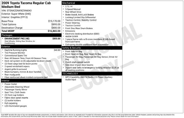 Used 2009 Toyota Tacoma 2WD Regular Cab w/ Enhancement Pkg image 6