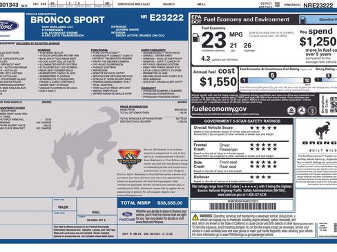 Used 2022 Ford Bronco Sport Badlands AWD/4WD image 5