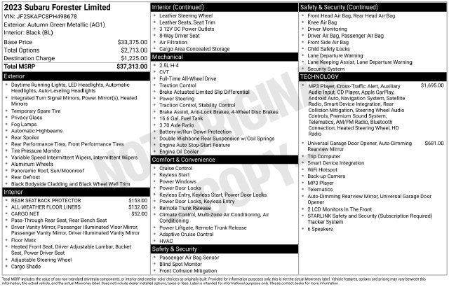 Used 2023 Subaru Forester Limited AWD/4WD image 35