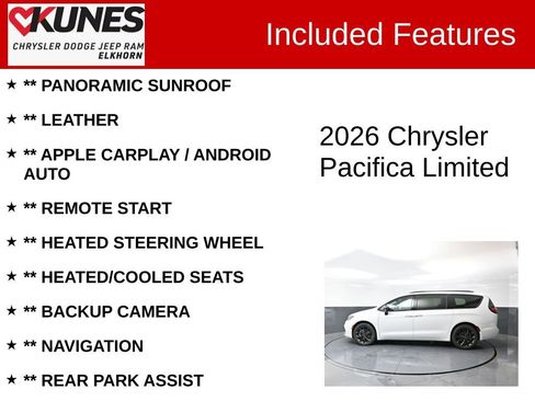 New 2026 Chrysler Pacifica Limited w/ S Appearance Package image 2