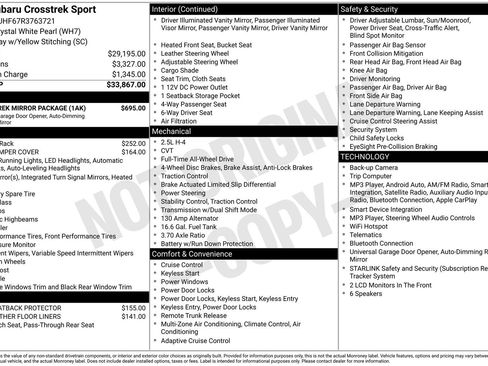 Certified 2024 Subaru Crosstrek 2.5i Sport w/ Crosstrek Mirror Package AWD/4WD image 16