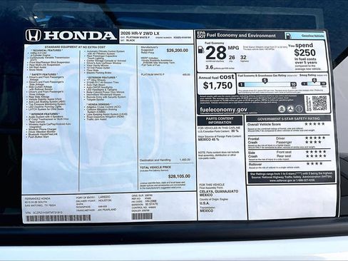 New 2026 Honda HR-V LX image 19