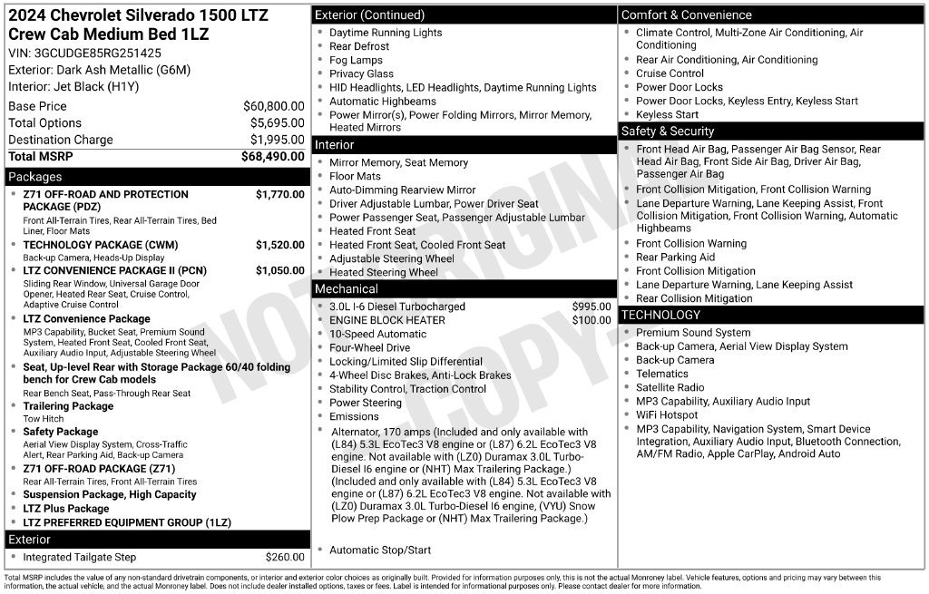 Used 2024 Chevrolet Silverado 1500 LTZ AWD/4WD image 6