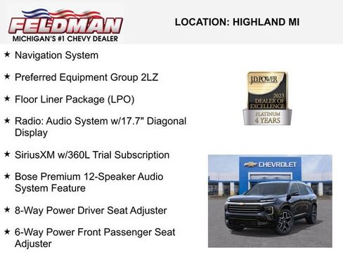 New 2026 Chevrolet Traverse High Country w/ LPO, Floor Liner Package image 3