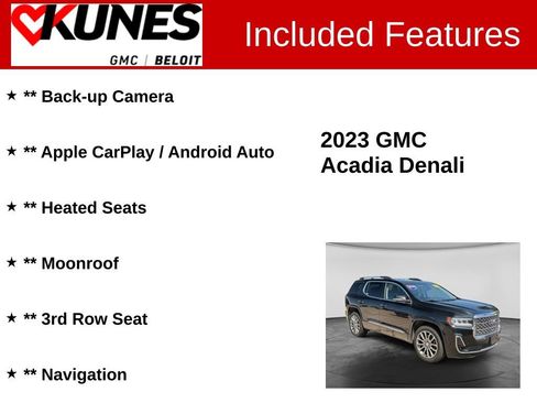 Used 2023 GMC Acadia Denali w/ Denali Technology Package AWD/4WD image 2