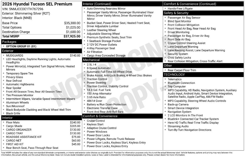 New 2026 Hyundai Tucson SEL AWD/4WD image 26