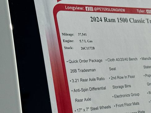 Used 2024 RAM 1500 Tradesman w/ Electronics Group AWD/4WD image 25