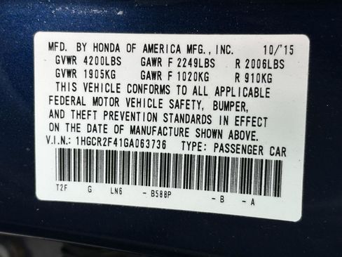 Used 2016 Honda Accord LX image 15