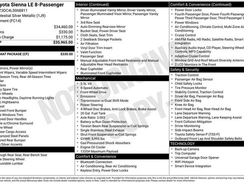 Used 2020 Toyota Sienna LE w/ Carpet Mat Package FWD image 3