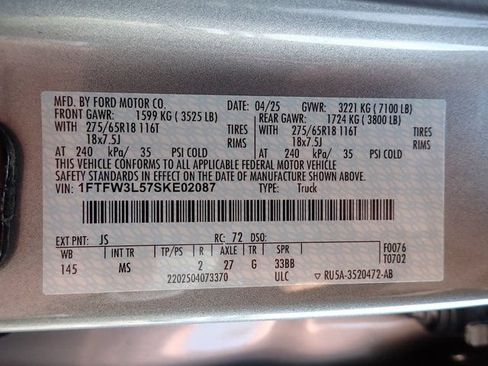 Certified 2025 Ford F150 XLT w/ Equipment Group 301A Standard AWD/4WD image 23
