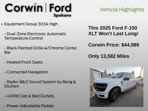 Used 2025 Ford F150 XLT w/ Equipment Group 303A High AWD/4WD image 13
