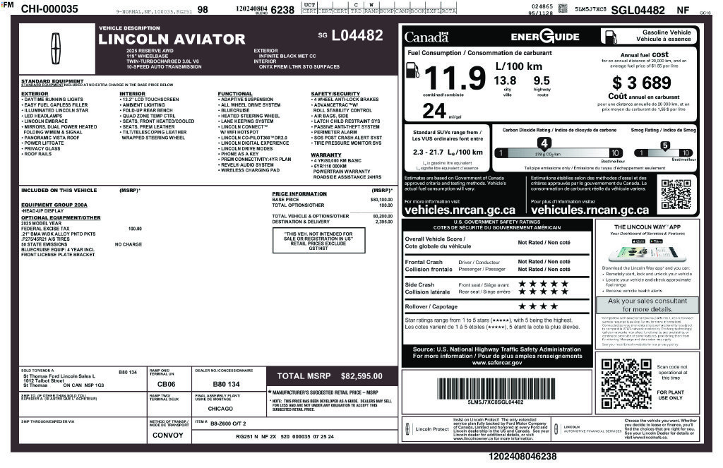 Certified 2025 Lincoln Aviator Reserve AWD/4WD image 3