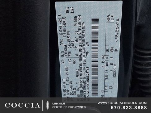 Certified 2022 Lincoln Corsair Reserve w/ Equipment Group 201A image 27