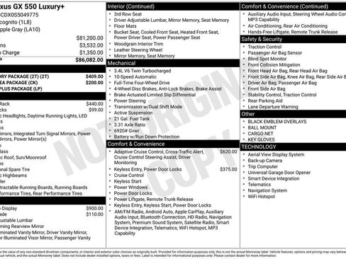 Used 2025 Lexus GX 550 w/ Accessory Package (2T) AWD/4WD image 4