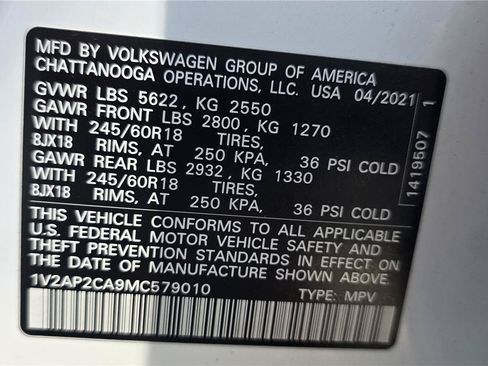 Used 2021 Volkswagen Atlas S FWD image 23