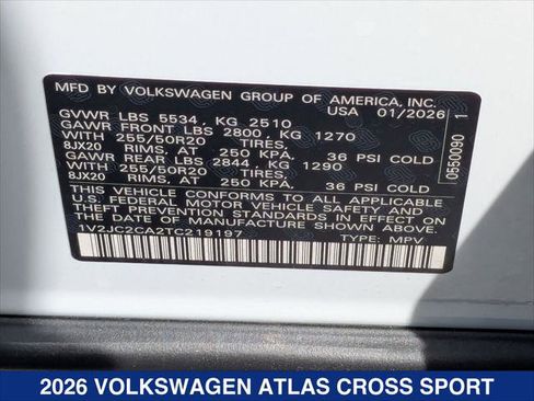 New 2026 Volkswagen Atlas Cross Sport SE image 20