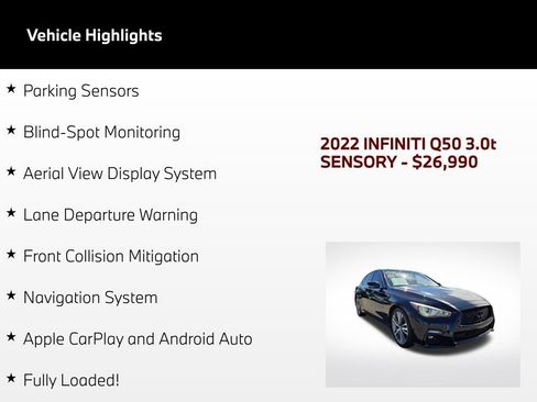 Used 2022 INFINITI Q50 Sensory RWD image 53