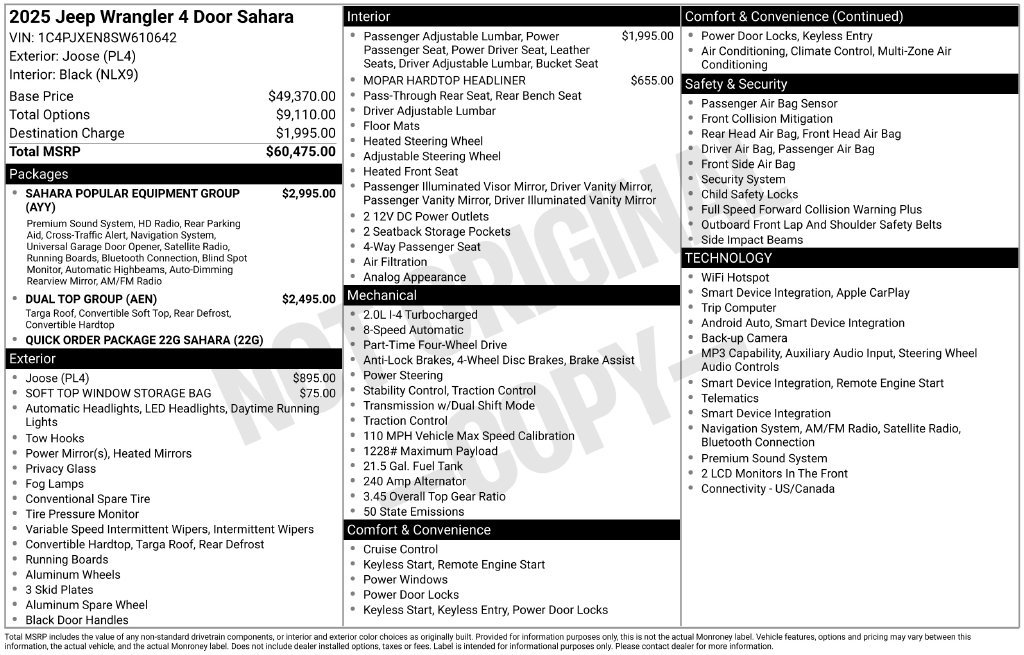 Certified 2025 Jeep Wrangler Unlimited Sahara AWD/4WD image 35