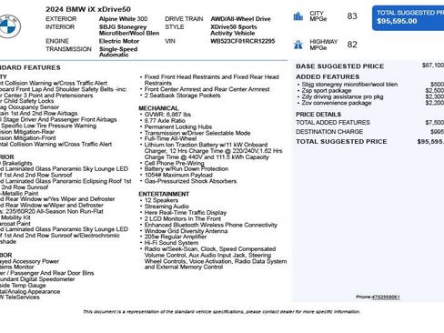 Used 2024 BMW iX xDrive50 w/ Sport Package image 3