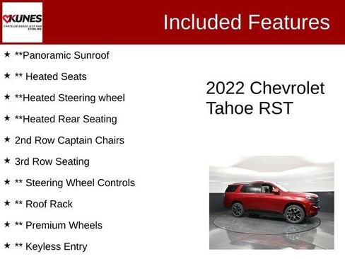Used 2022 Chevrolet Tahoe RST w/ Luxury Package AWD/4WD image 3