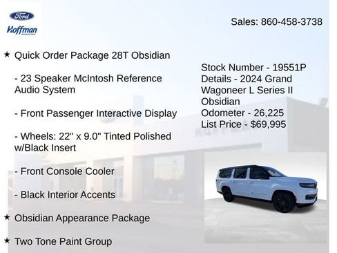 Used 2024 Jeep Grand Wagoneer L Series II w/ Quick Order Packagew 28T image 10
